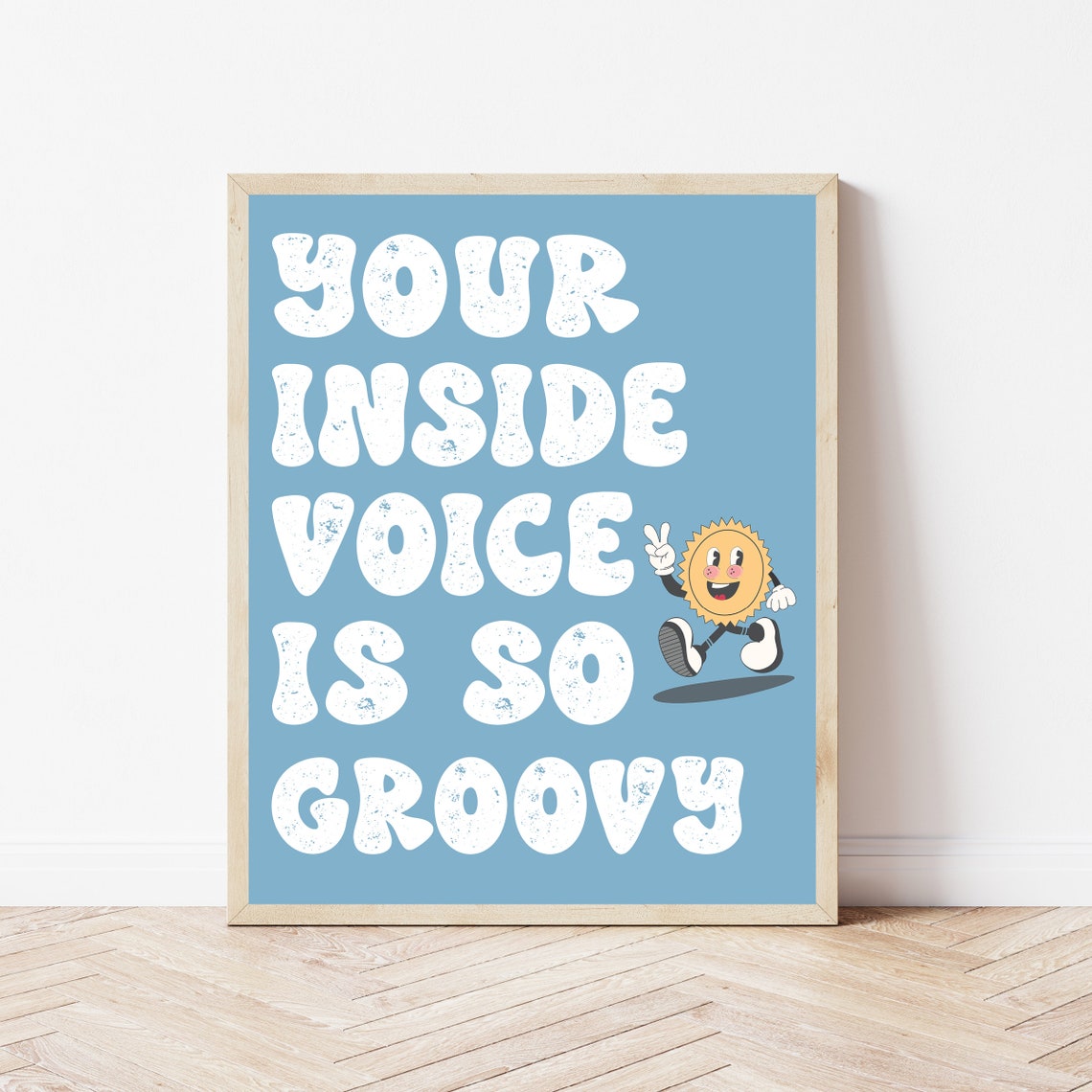 Your Inside Voice Is So Groovy Retro Sun Classroom Voice Level Poster