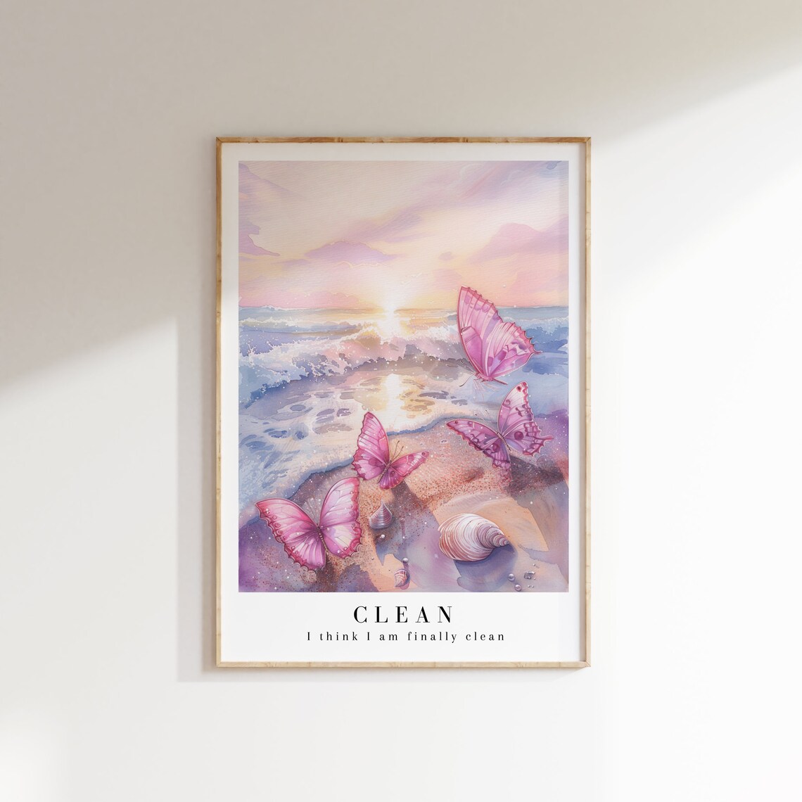 Clean 1989 Album Beach Print, Butterfly Poster - Image 3