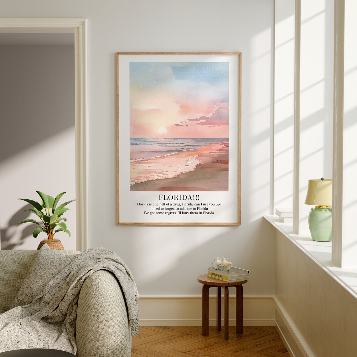 Taylor Swift Florida Sunset Beach Waves Watercolor Lyric Poster - Image 3