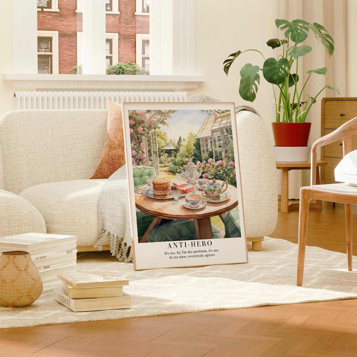 Taylor Swift Anti-Hero Tea Time Garden Watercolor Lyric Poster - Image 2