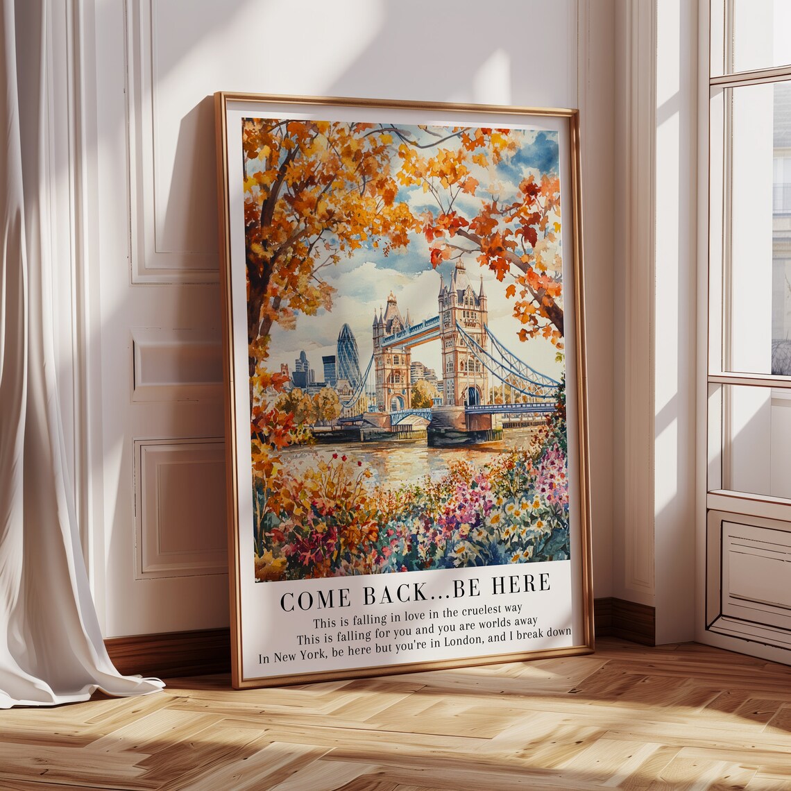 Taylor Swift Come Back Be Here Tower Bridge Autumn Watercolor Poster - Image 3