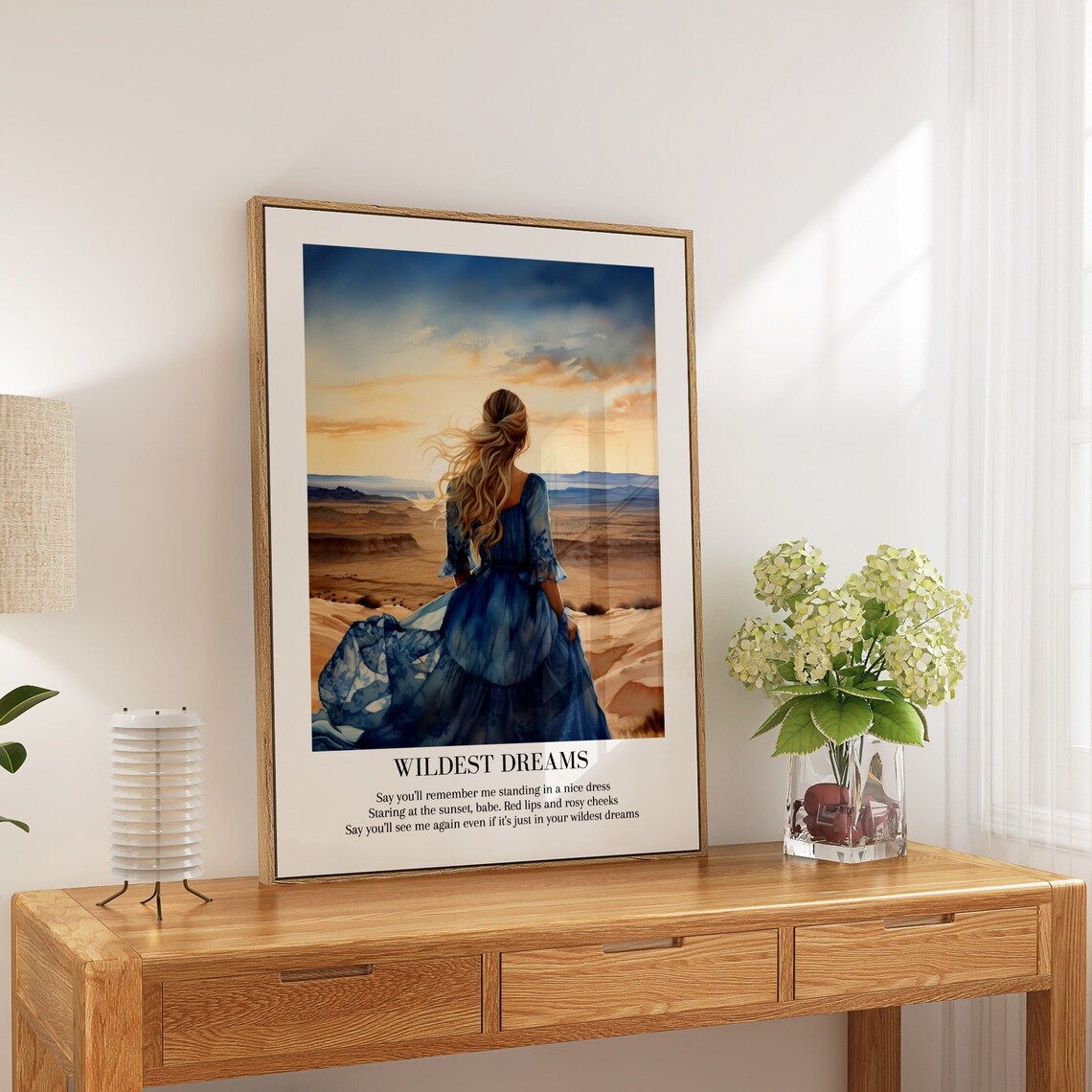 Taylor Swift Wildest Dreams Lyric Desert Sunset Blue Dress Poster - Image 3
