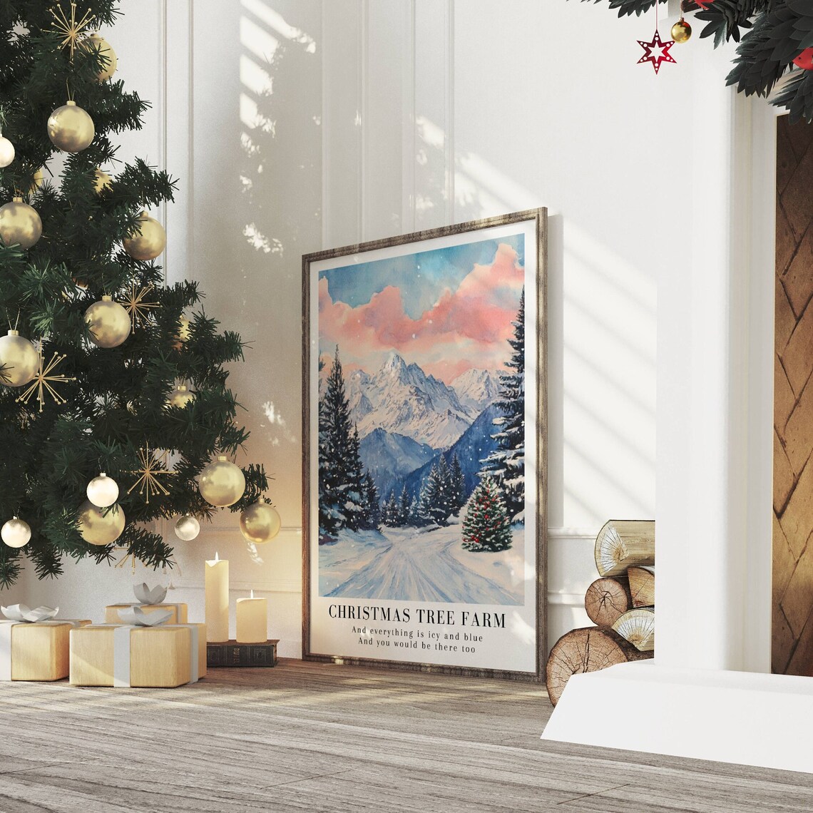 Christmas Tree Farm Poster, Watercolor Illustration - Image 3