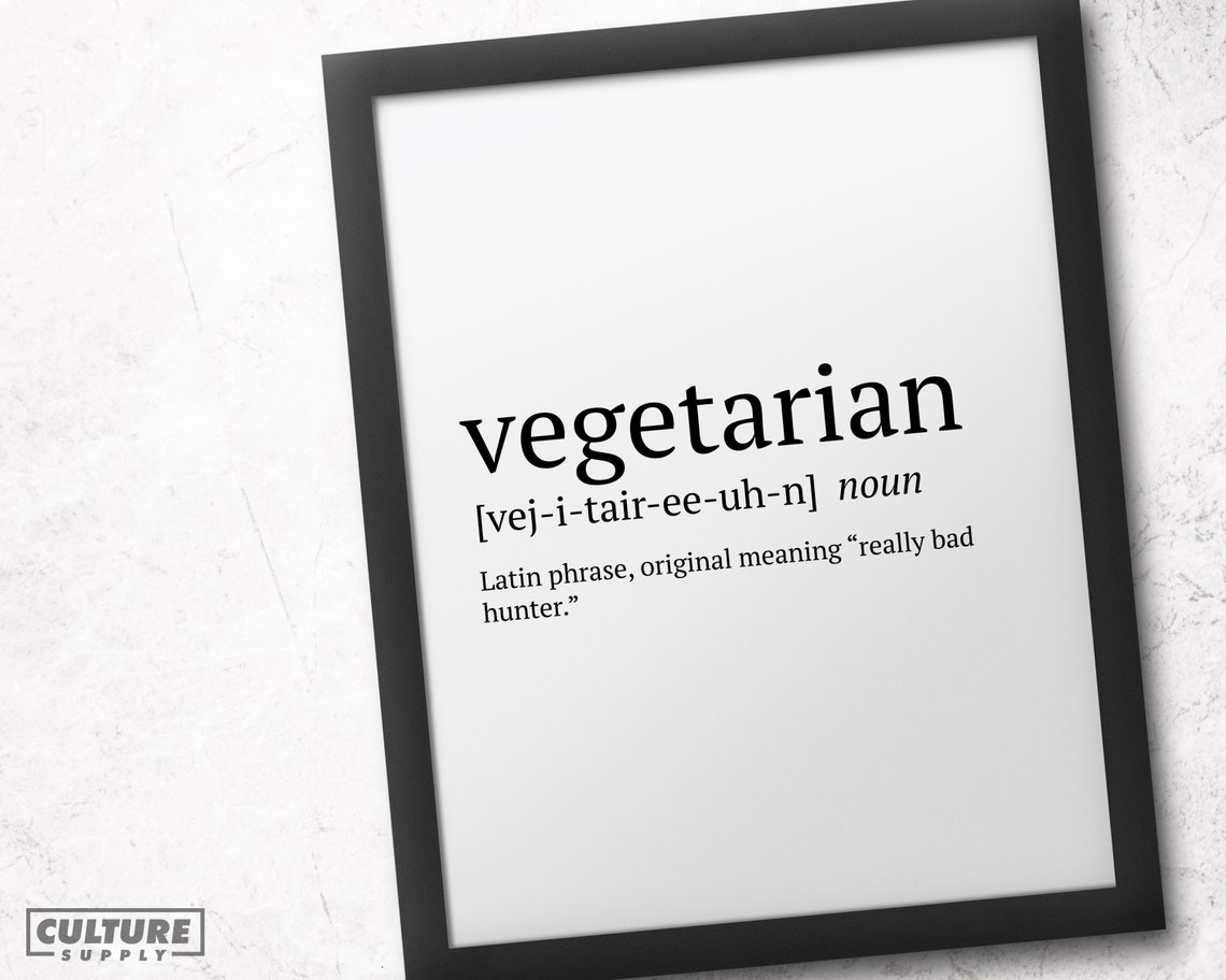 Vegetarian Definition Really Bad Hunter Funny Dictionary Print - Image 4