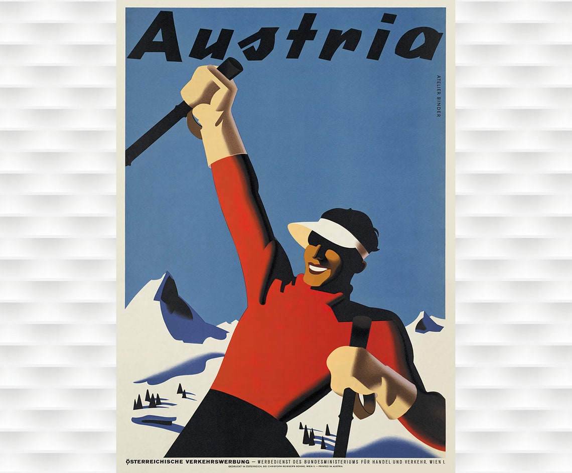 Austria Ski Vintage Travel Poster