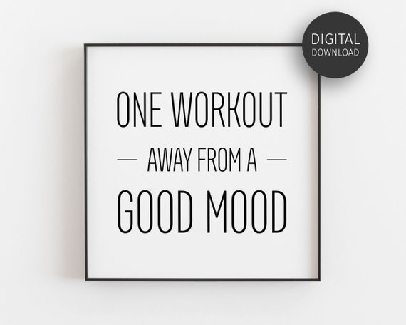 Black And White Fitness Quote Workout Motivation Art Print