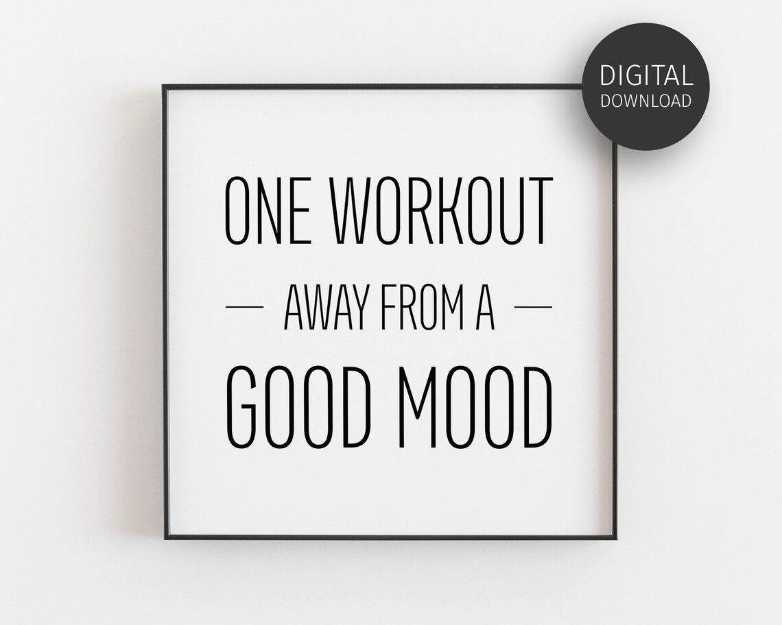 Black And White Fitness Quote Workout Motivation Art Print
