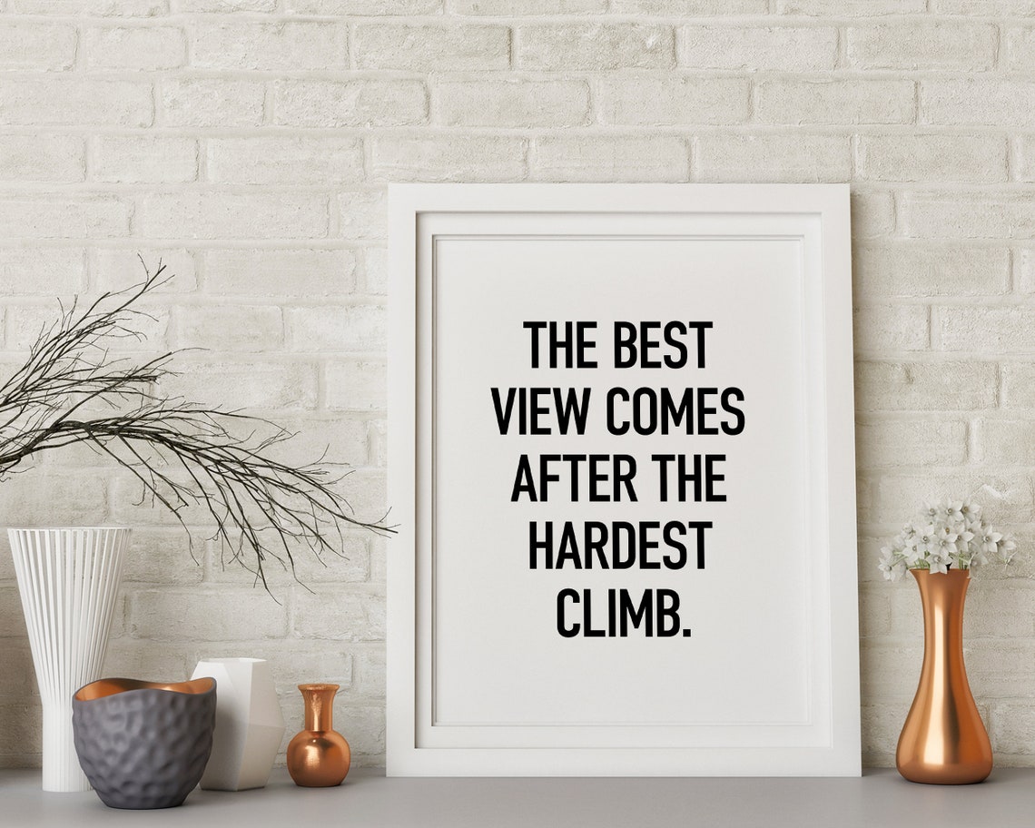 The Best View Hardest Climb Growth Mindset Motivational Poster - Image 2