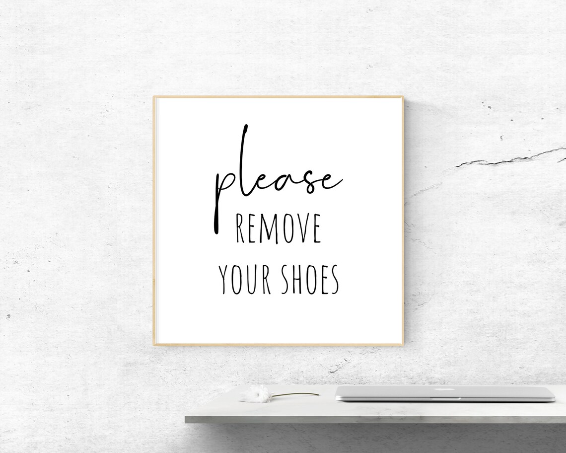 Please Remove Your Shoes Minimalist Typography Art Print - Image 2