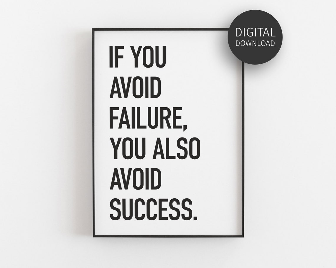 Avoid Failure Avoid Success Growth Mindset Quote Wall Poster