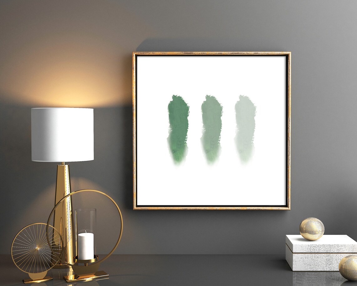Sage Green Abstract Watercolor Art Print - Image 3