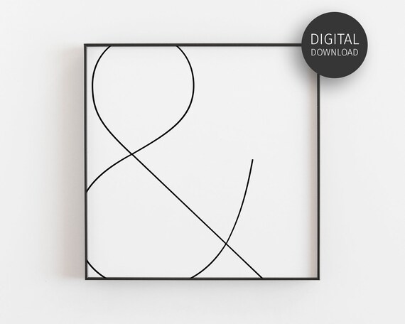 Ampersand Print Prints Scandinavian Art Home Bedroom Decor Minimalist Poster Ampersand Sign Symbol Wall Art