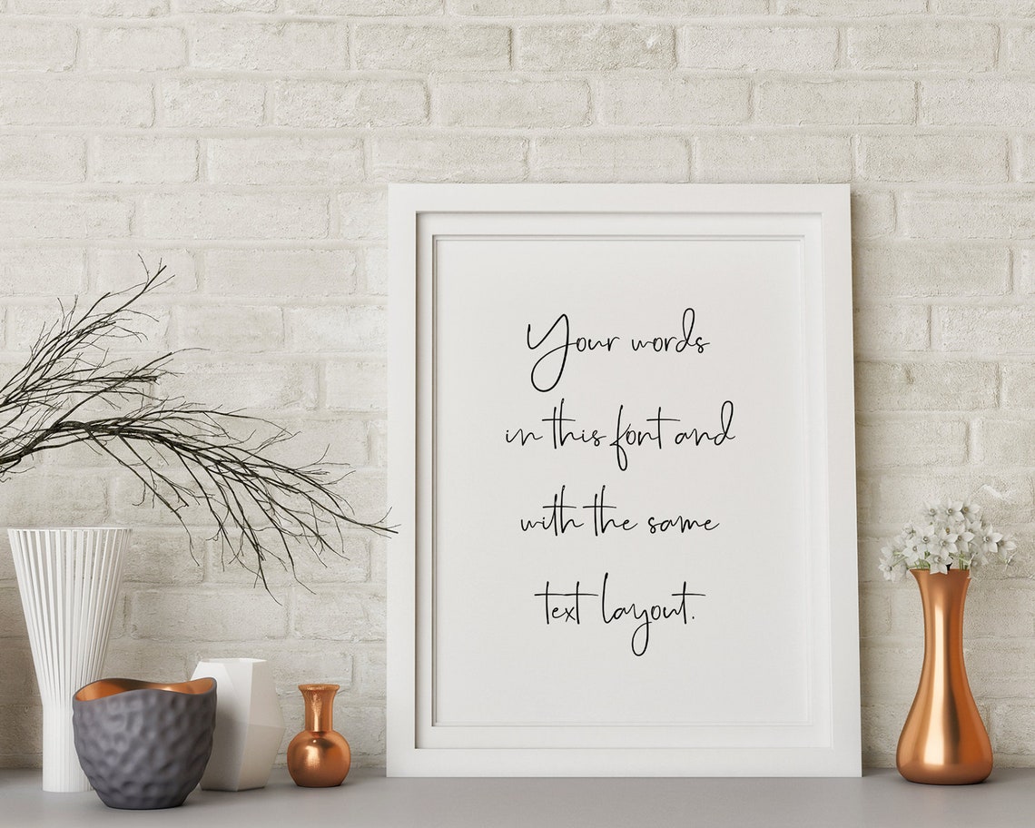 Custom Typography Print Prints Handwritten Font Personalized Poster Quote Large Wall Art Quote Art Minimalist - Image 2
