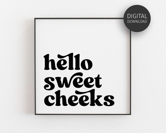 Bathroom Wall Art Hello Sweet Cheeks Poster Wall Art Retro Bathroom Art Cute Bathroom Decor Toilet Signs Prints