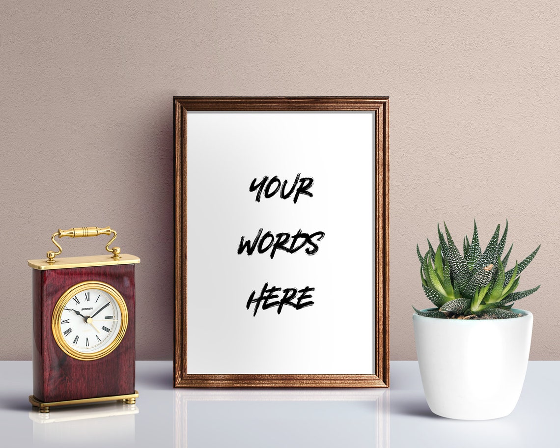 Your Words Here Customizable Brush Lettering Typography Poster - Image 3