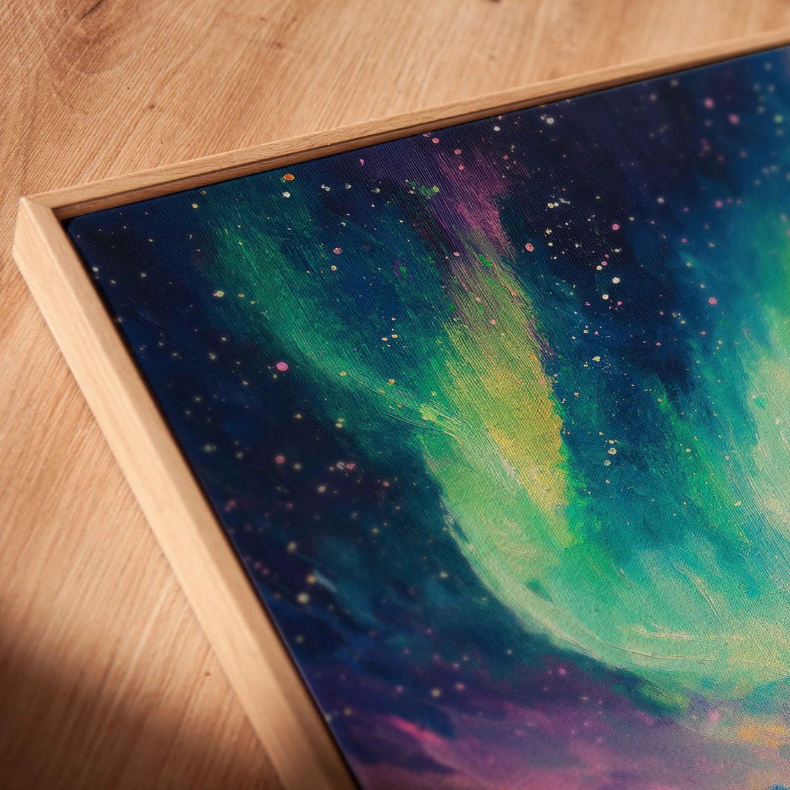 Aurora Borealis Dancing Over Snow Covered Mountain Peaks Poster - Image 2