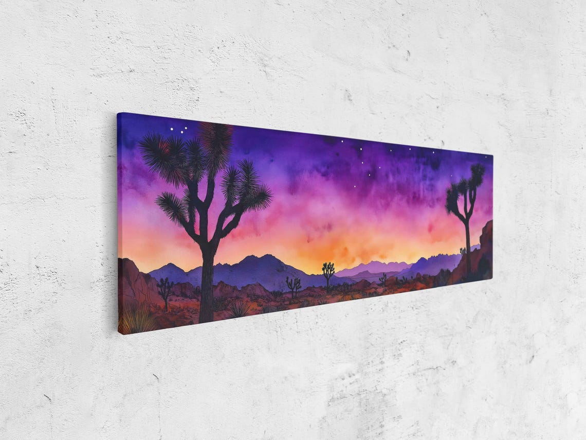 Joshua Tree National Park Twilight Purple Sky Starry Desert Poster - Image 4