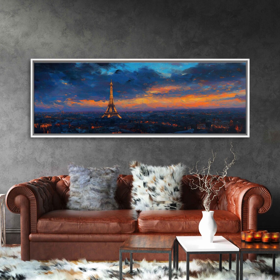 Eiffel Tower Twilight Poster, Illuminated Cityscape - Image 3