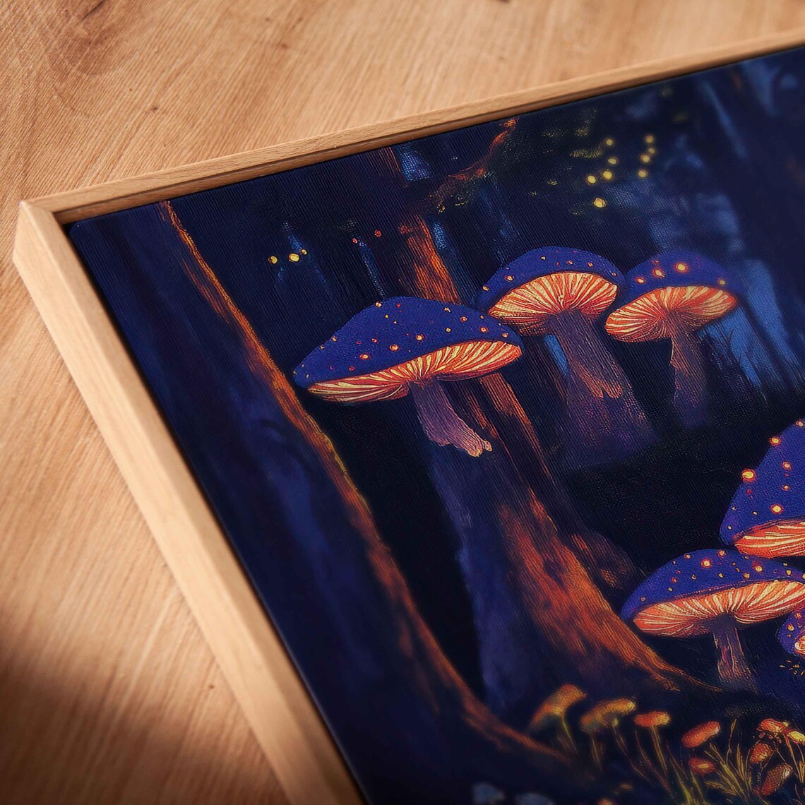Enchanted Forest With Glowing Mushrooms Art Print - Image 2