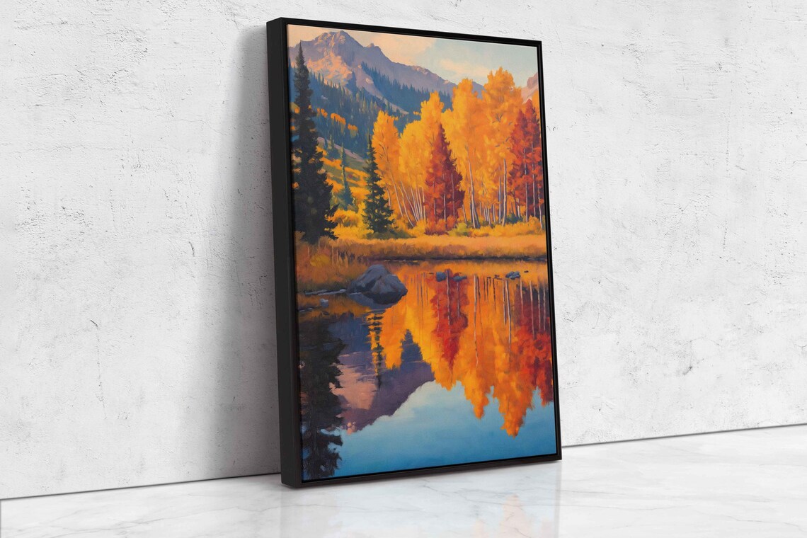 Autumn Colors Around Mirror Lake Art Print - Image 4