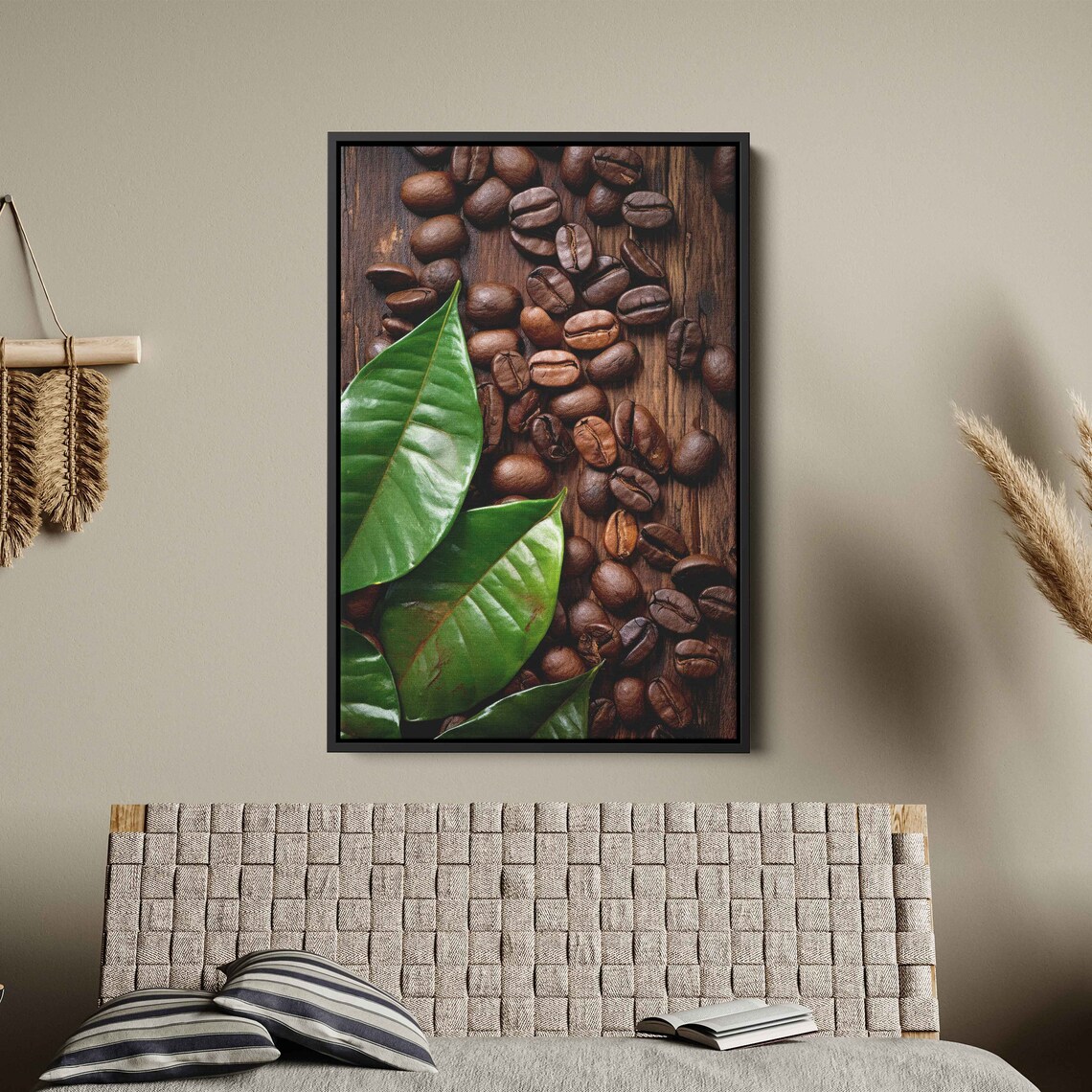 Coffee Beans on Wooden Board, Kitchen Art Print - Image 2