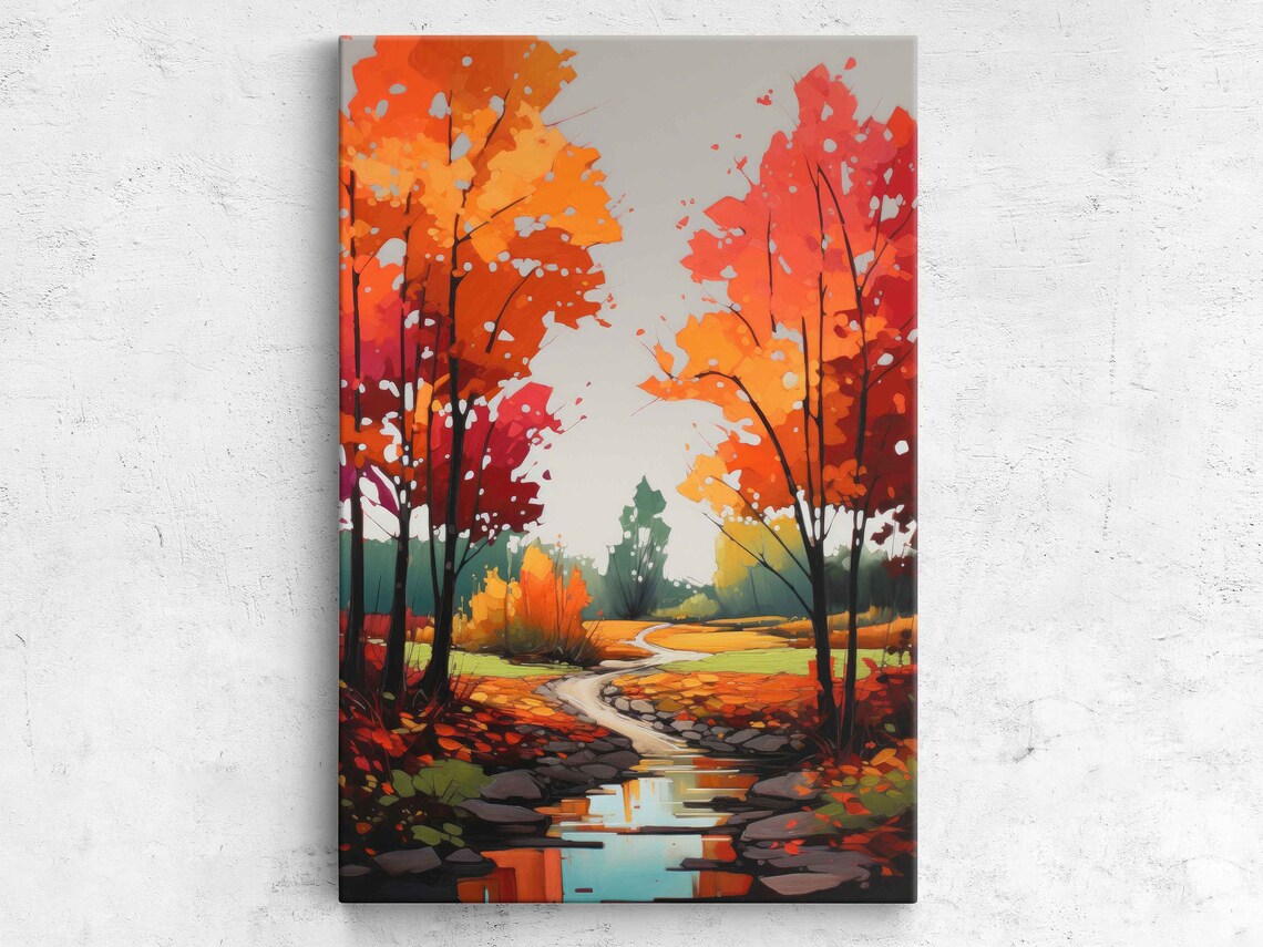 Autumn Path Through The Forest, Fall Scene