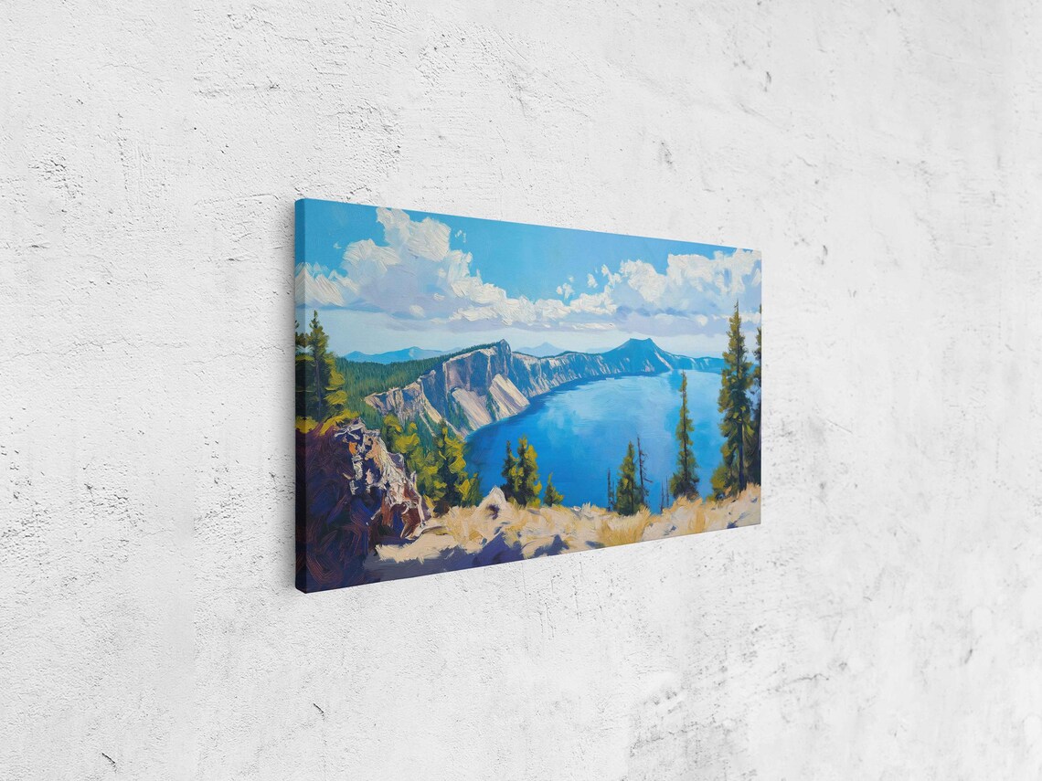 Crater Lake Scenic View Poster, Deep Blue Waters - Image 4