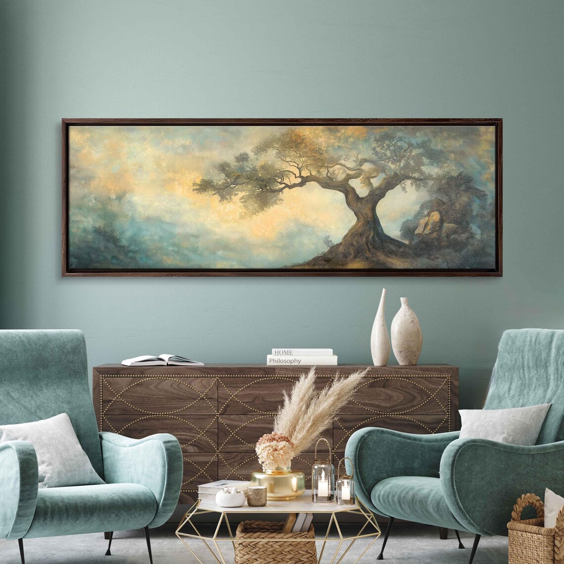 Tree Of Life Wall Art Print Enchanting Nature Scene Earthy Pastels Textured Design - Image 3