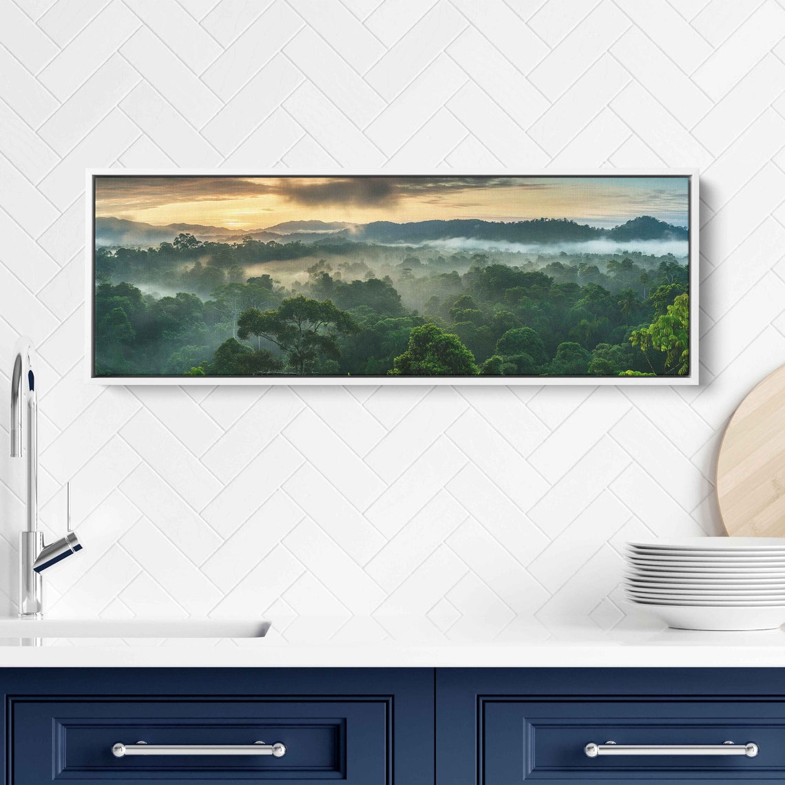 Panoramic Rainforest Canopy At Sunrise Wall Art Print Tropical Landscape Jungle Poster Rainforest Foliage Ready To Hang - Image 2