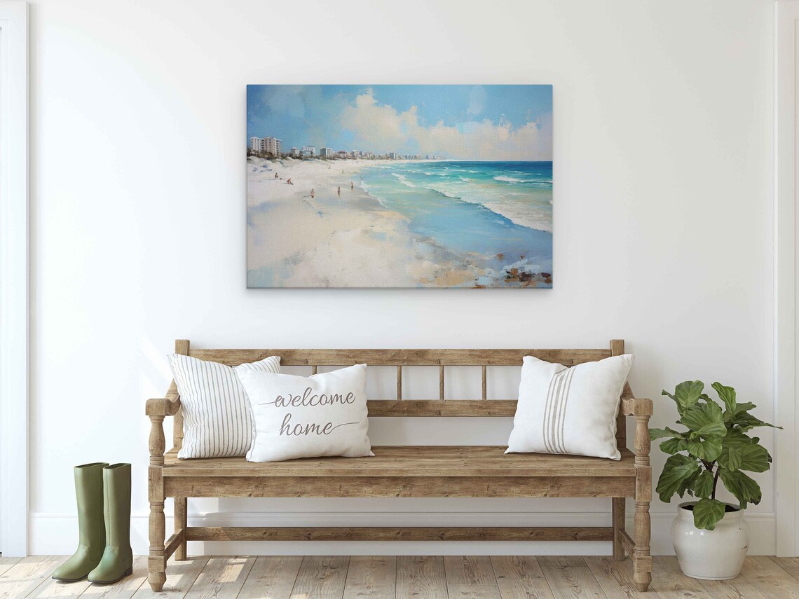 Navarre Beach Florida Modern Oil Painting Art Print - Image 2