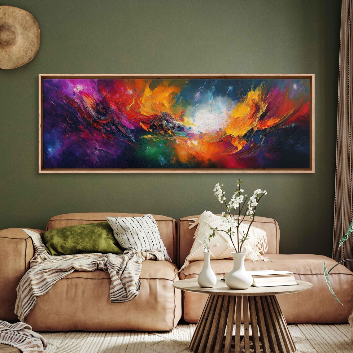 Cosmic Symphony Abstract Galaxy Painting Swirling Colorful Nebula Poster