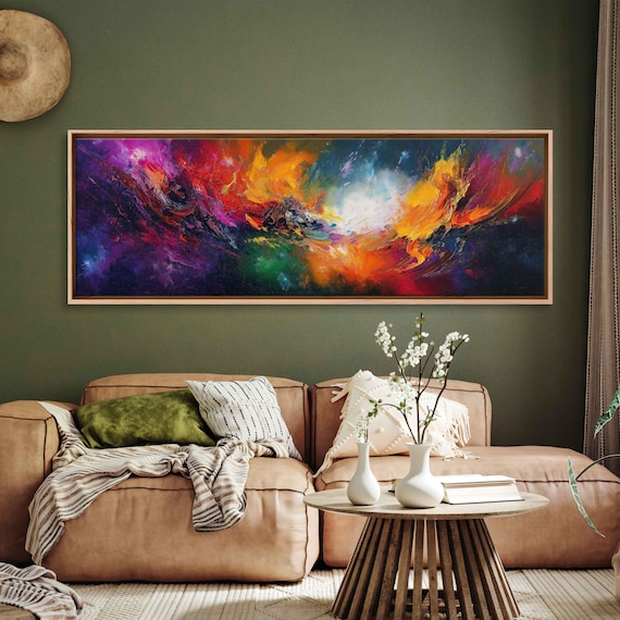 Cosmic Symphony Abstract Galaxy Painting Swirling Colorful Nebula Poster