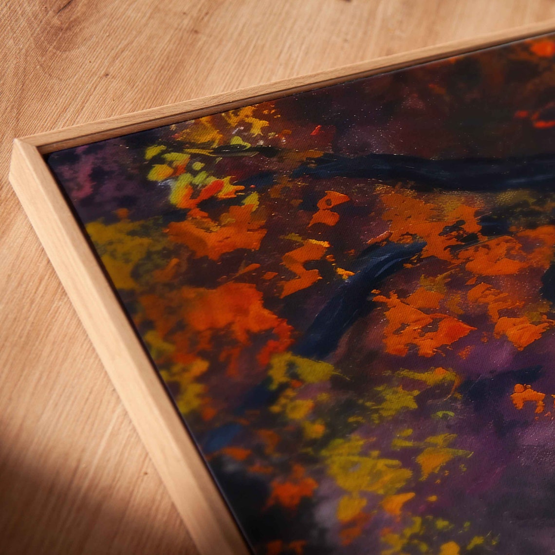 Whimsical Witch Gnarled Tree Black Cat Autumn Night Panoramic Poster - Image 2
