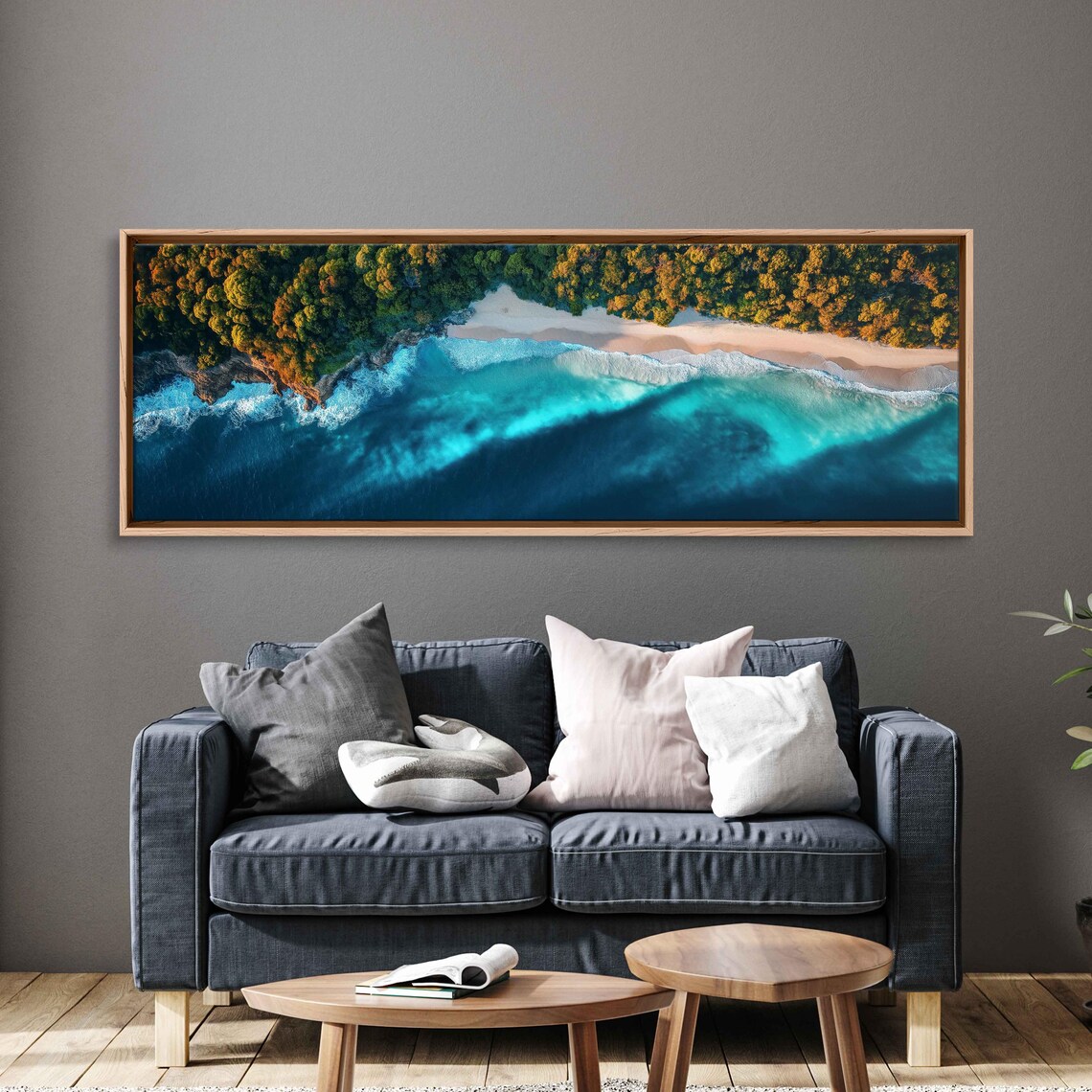 Abstract Seascape Waves, Vibrant Blues And Greens