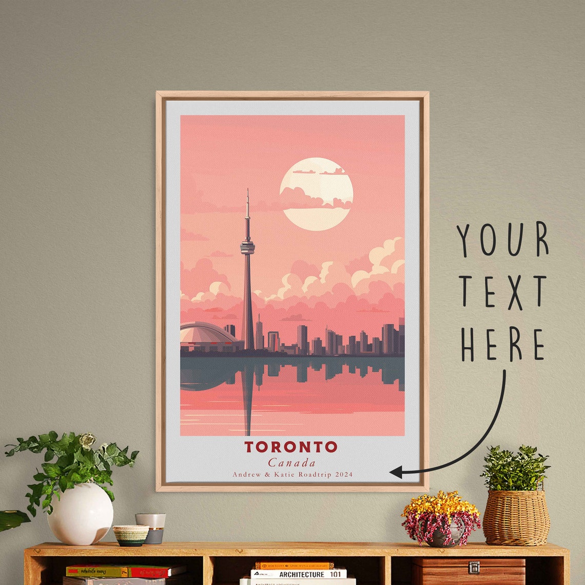Toronto Canada CN Tower Lake Sunset Reflection Travel Poster - Image 3