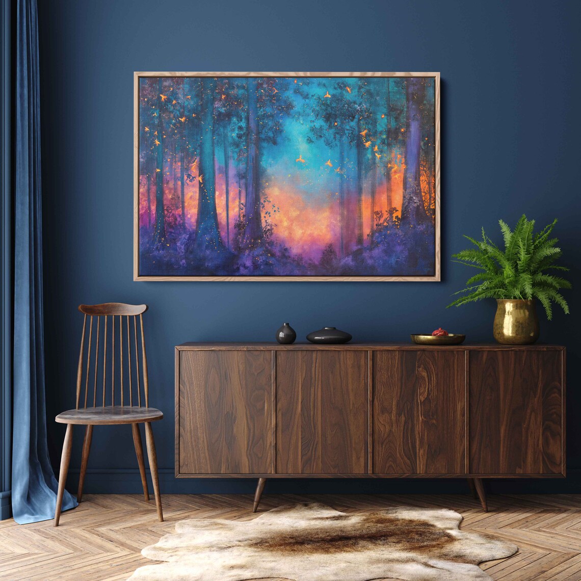 Forest Fire Painting, Ember Trees Art Print - Image 2