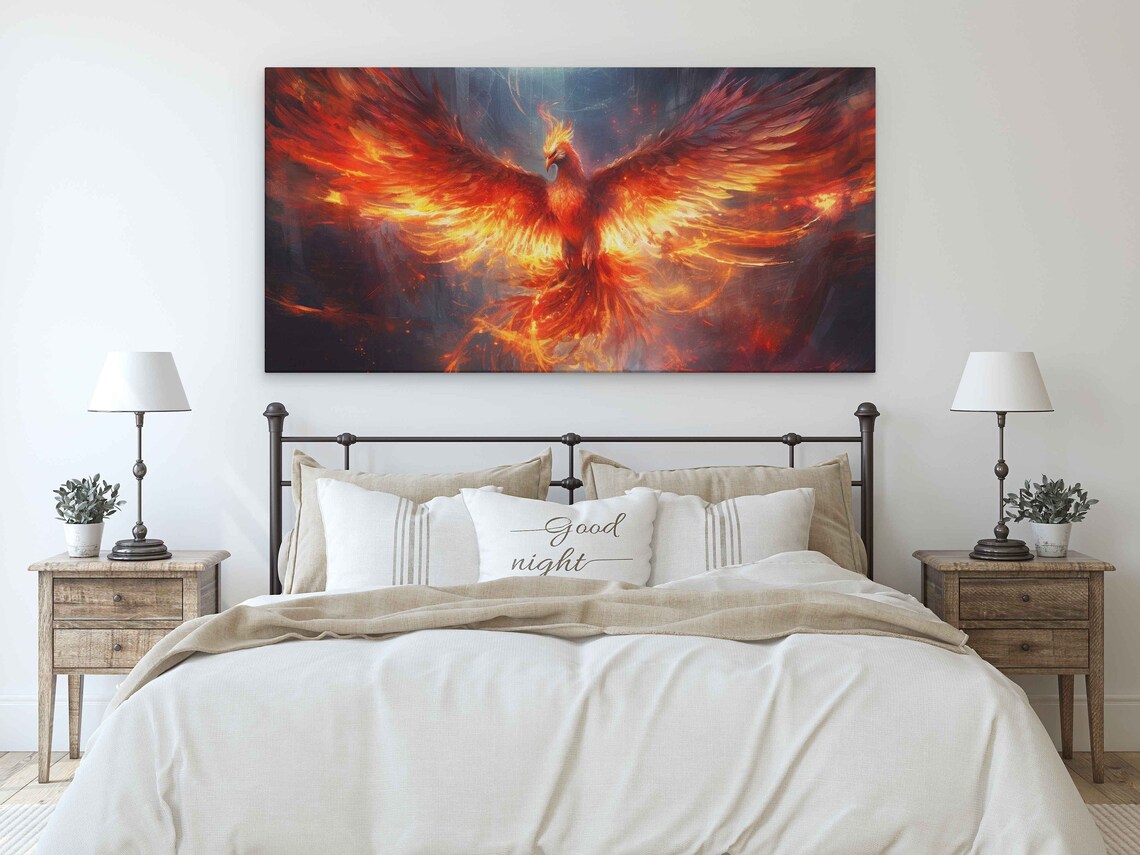 Phoenix Rising Painting, Abstract Modern Art Print - Image 3
