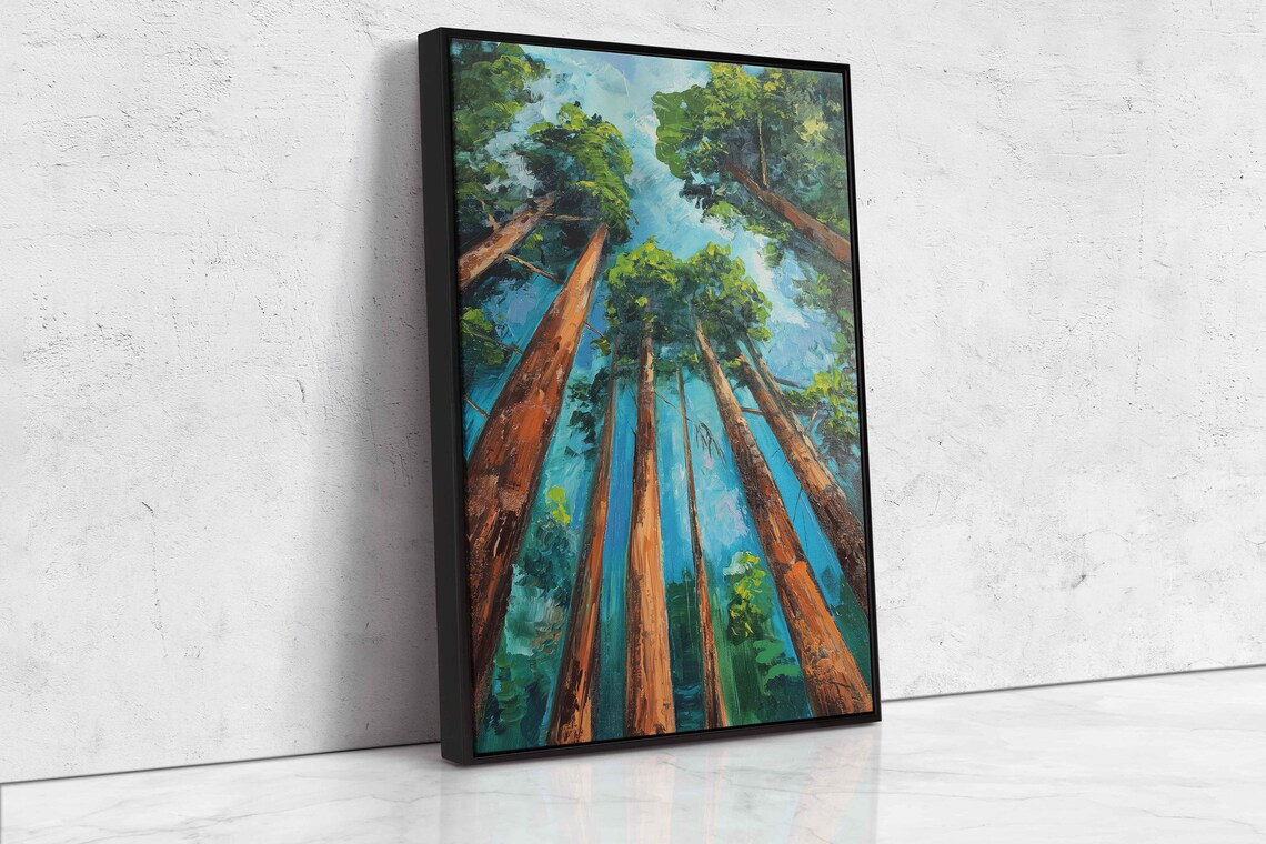 Acrylic Redwood Forest Wall Art Print Gift For Nature Lover Towering Trees Serene Outdoors Ready To Hang - Image 4