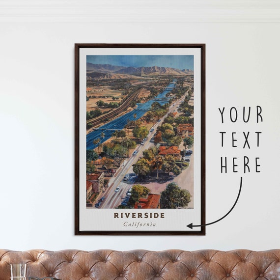 Riverside California Acrylic Painting Travel Art Framed Wall Art Framed Fine Art Poster Paper Print Travel Home Decor