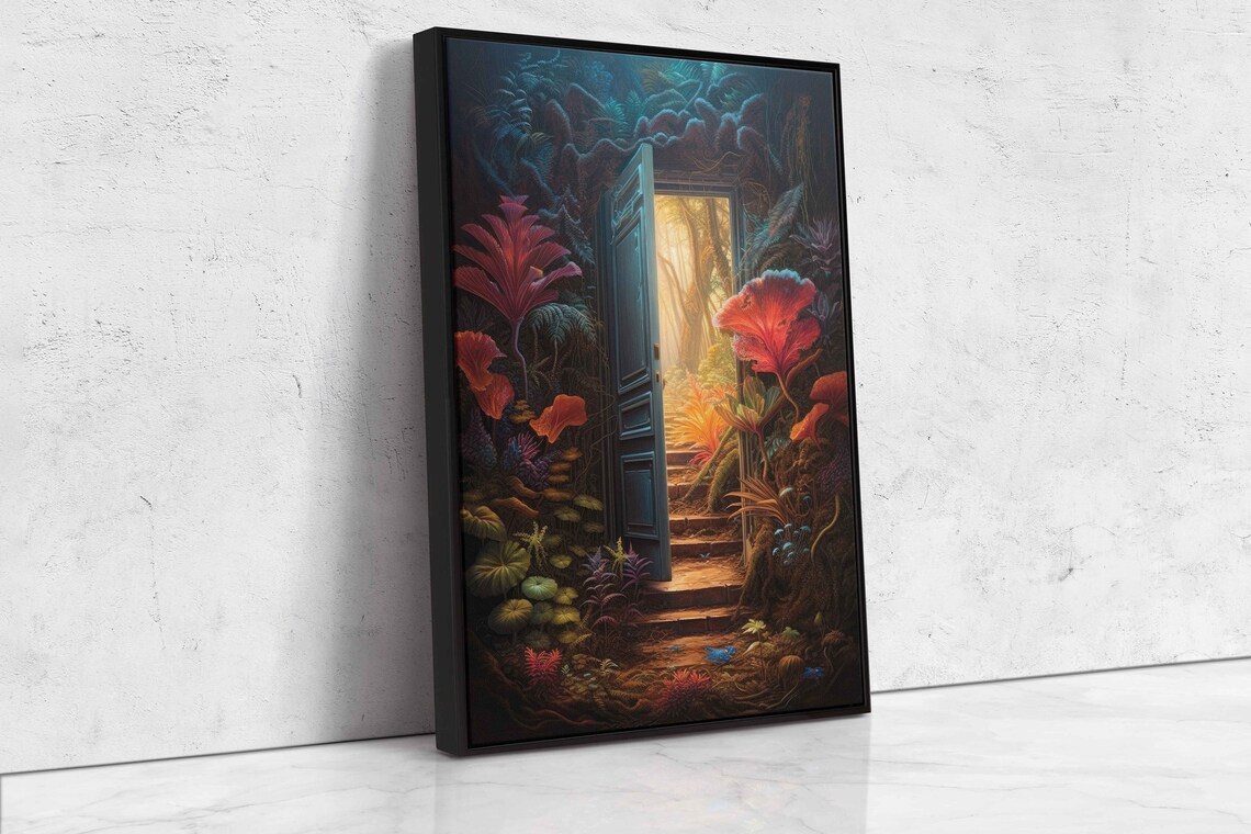 Magical Door In Enchanted Forest Wall Art Portal To Another Dimension Framed Print Ready To Hang - Image 4