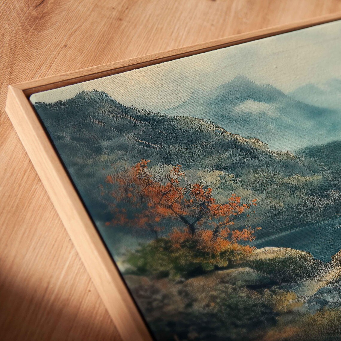 Lakes Of Killarney Wall Art Print Ethereal Watercolor Misty Cliffs Colorful Flora - Image 2