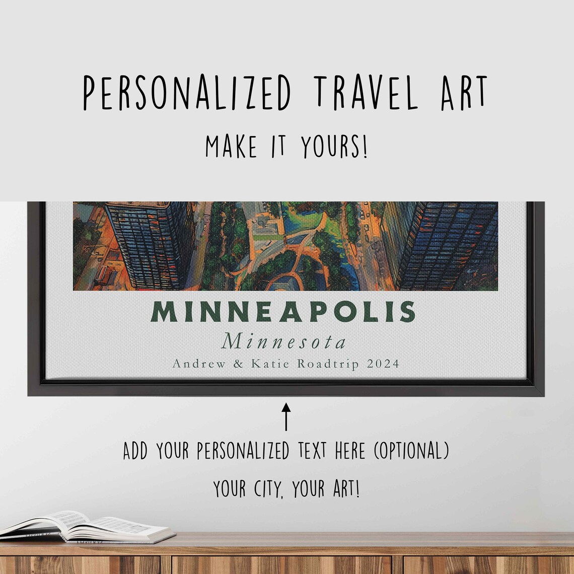 Minneapolis Minnesota Downtown Skyscraper Aerial Travel Poster - Image 4