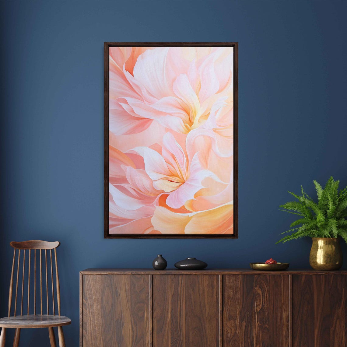 Abstract Blush Pink Peony Petals Soft Floral Modern Art Print