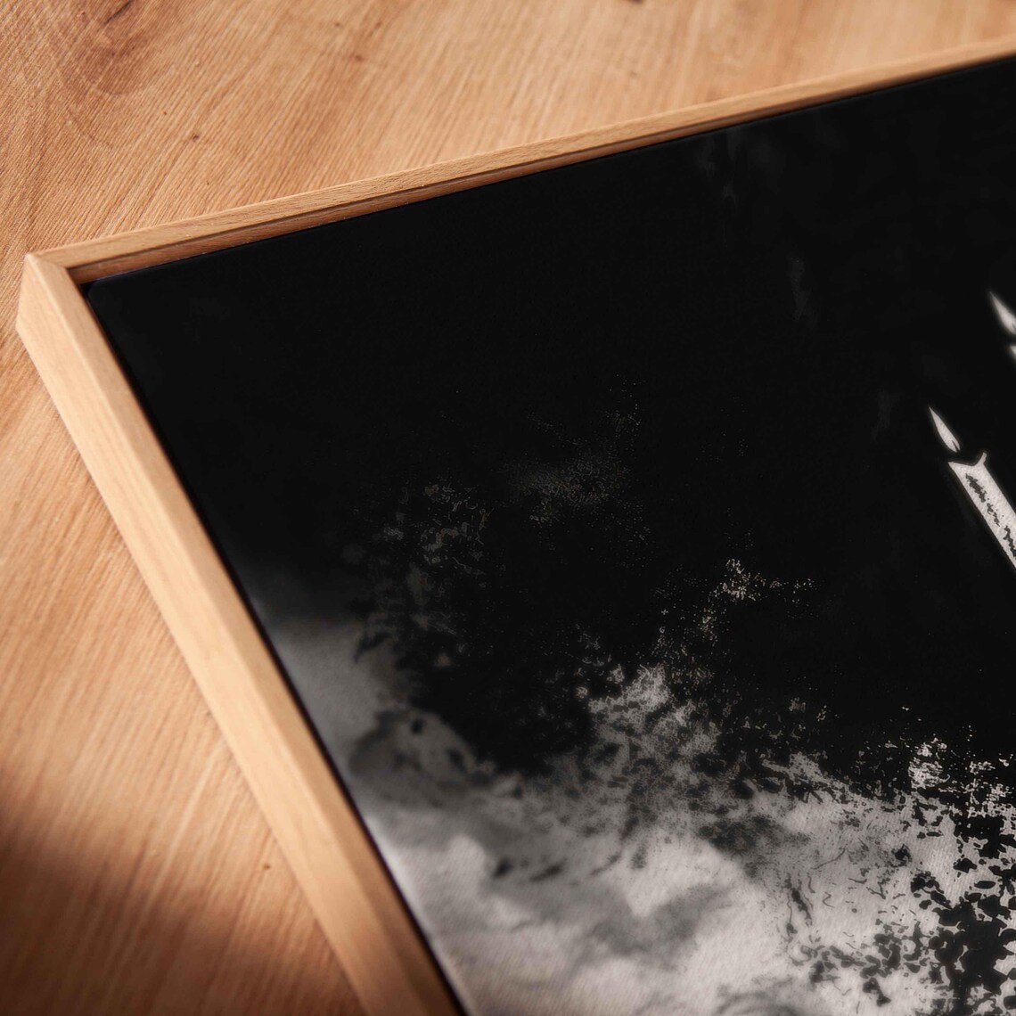 Gothic Candelabra With Melting Wax Candles On Black Spooky Wall Art Poster - Image 2