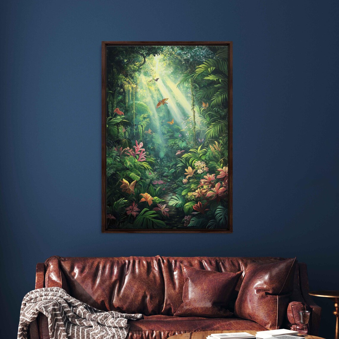 Enchanted Forest Art Print, Exotic Flowers