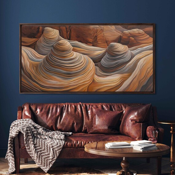 Sandstone Formations Wall Art Print Textured Swirls In Earthy Reds And Browns