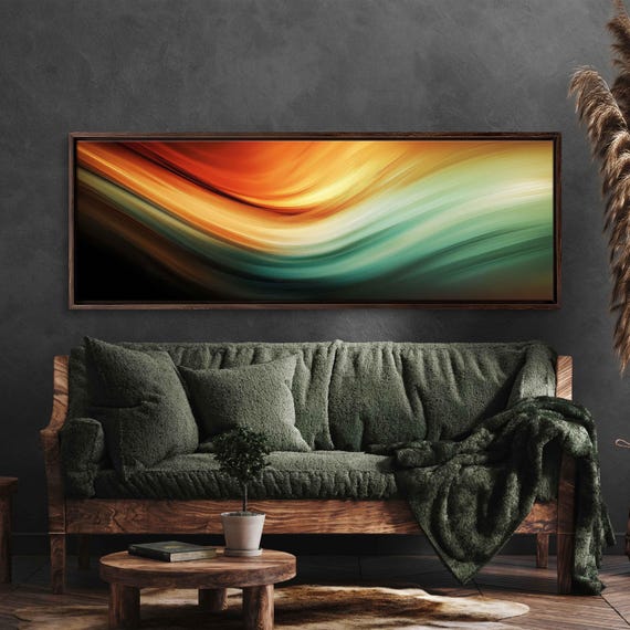 Elegant Abstract Design Wall Art Print Colorful Movement Staged Home Decor