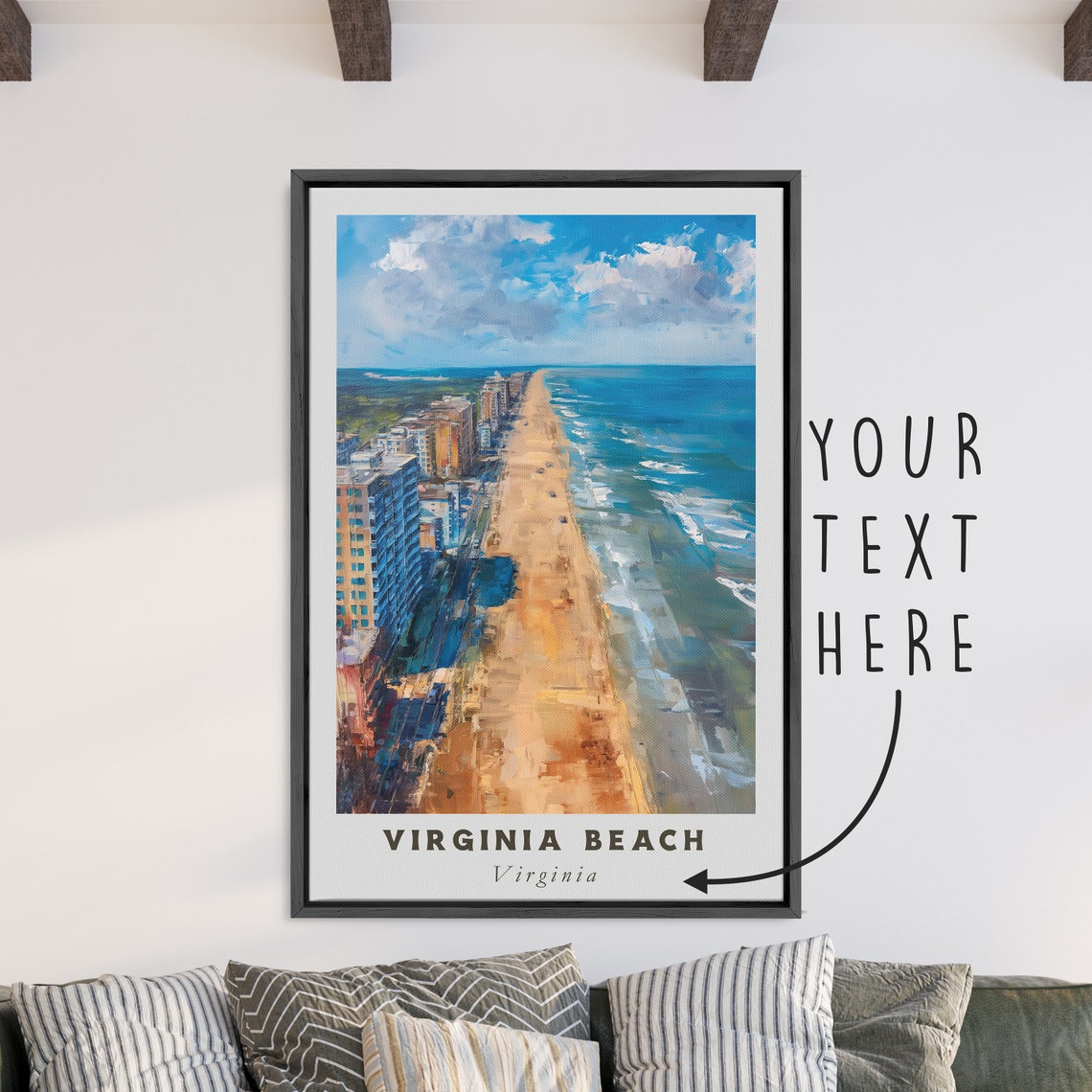 Virginia Beach Virginia Oceanfront Boardwalk Hotels Aerial View Poster