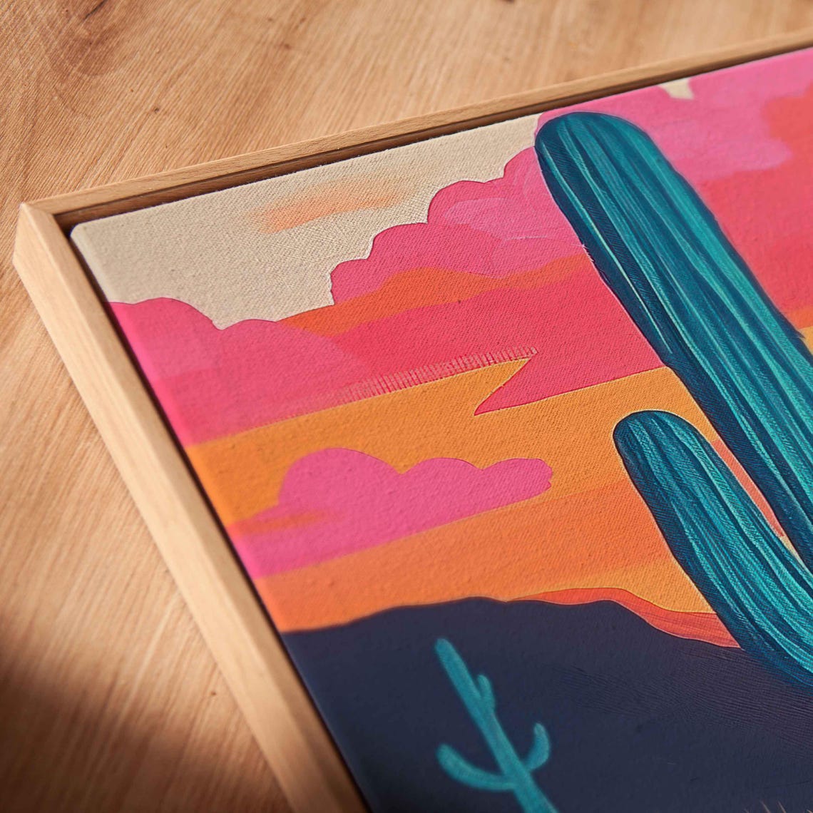 Sonoran Desert Sunset Saguaro Cactus Mesa Panoramic Landscape Poster - Image 2