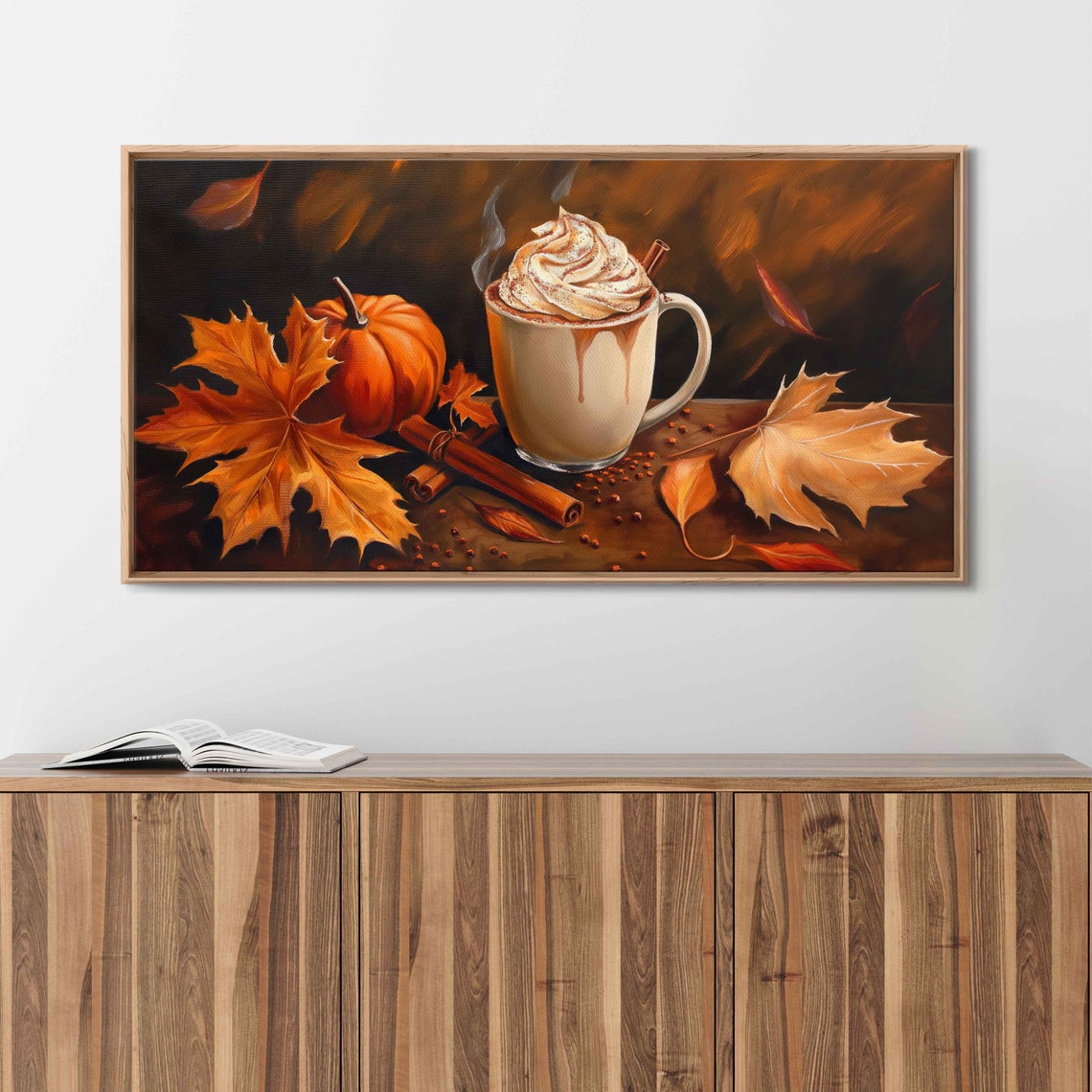 Pumpkin Spice Latte With Pumpkin And Cinnamon Cozy Fall Art Poster
